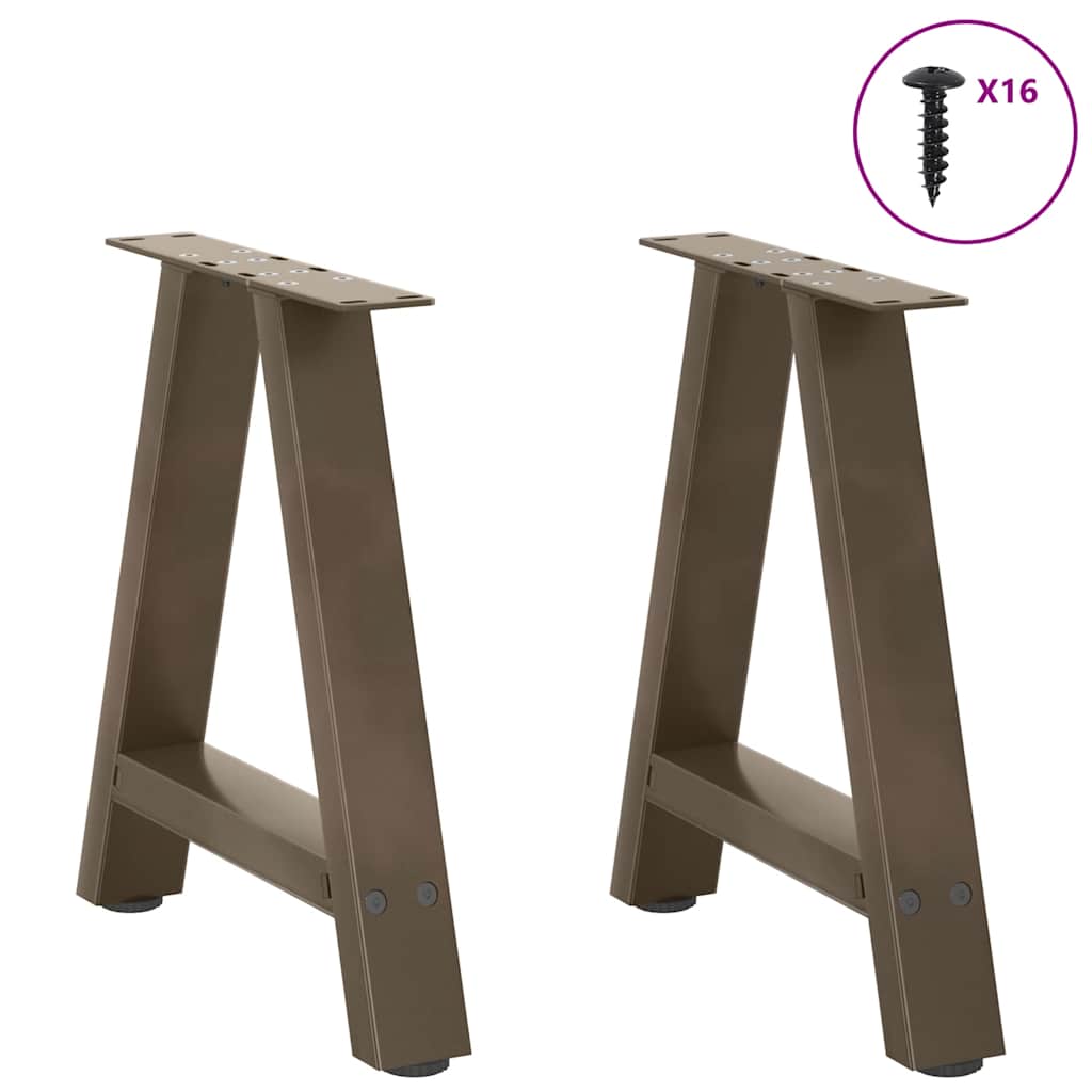 Pés para mesa de centro em formato a, 2 peças, 38x(42-43) cm, aço