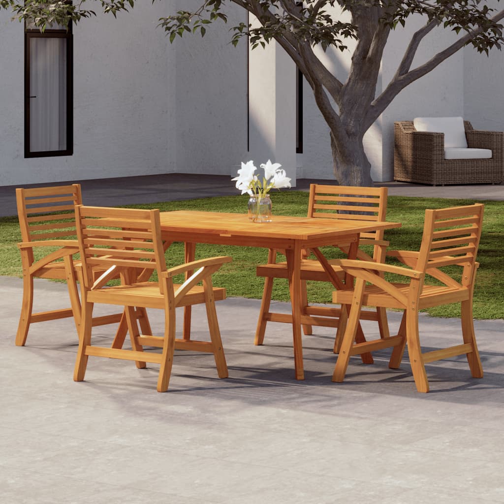 Conjunto de jantar p/ jardim 5 pcs madeira de acácia maciça