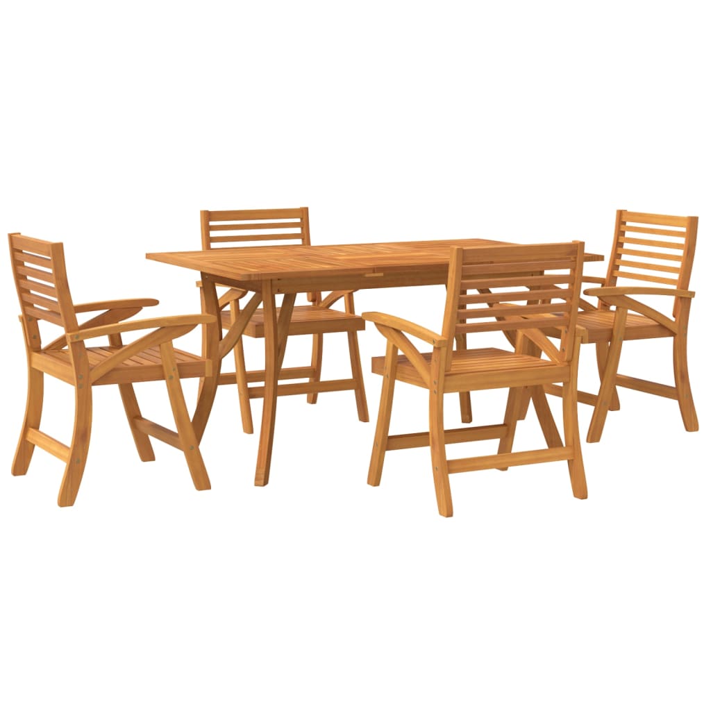 Conjunto de jantar p/ jardim 5 pcs madeira de acácia maciça