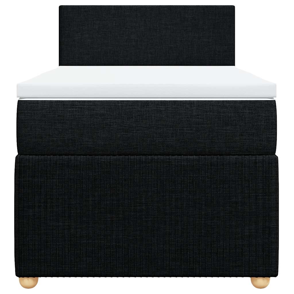 Cama com molas/colchão 80x200 cm tecido preto