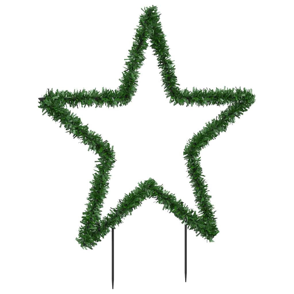 Decoração estrela de natal c/ luz e estacas 115 luzes LED 85 cm