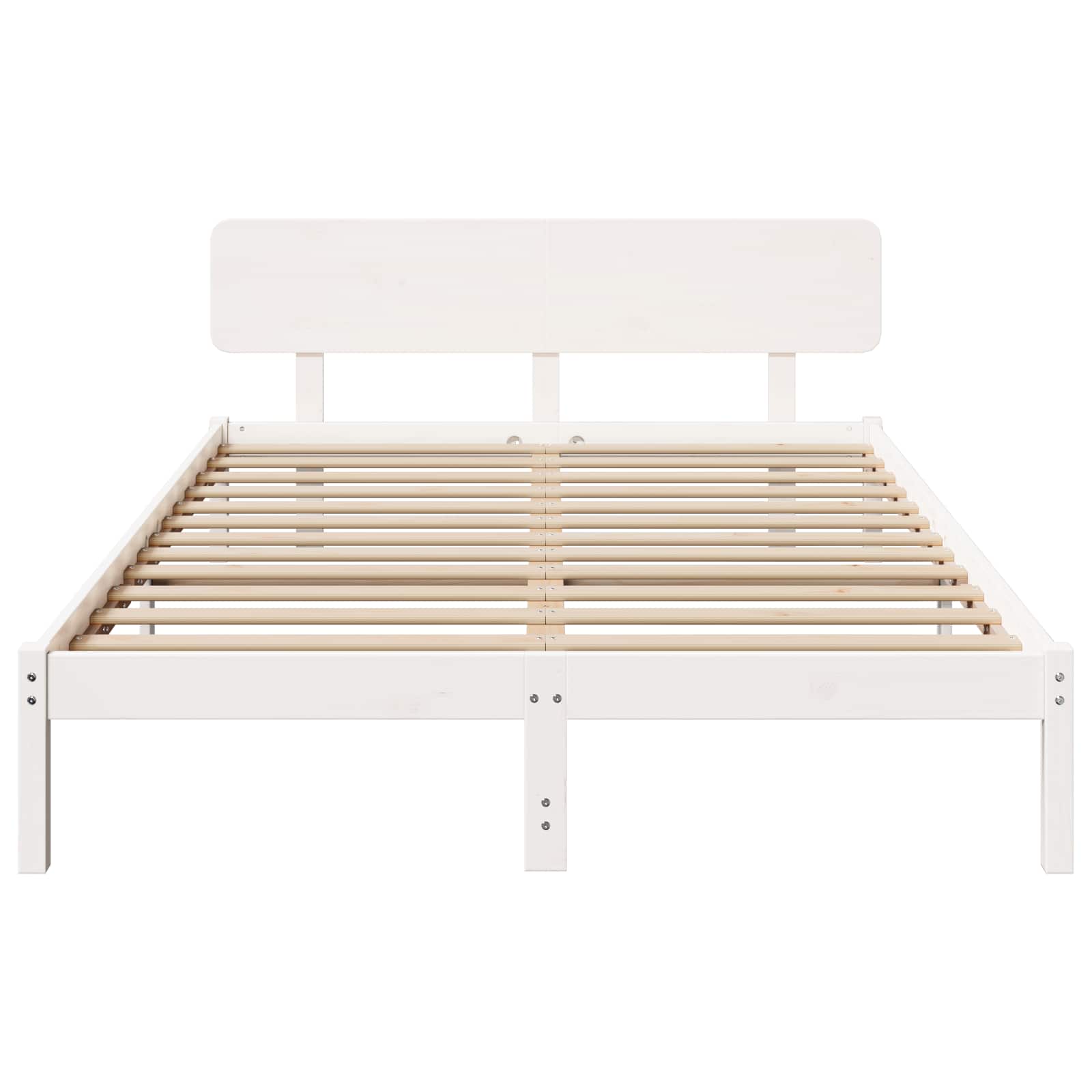 Estrutura da cama com cabeceira branco 140 x 200 cm
