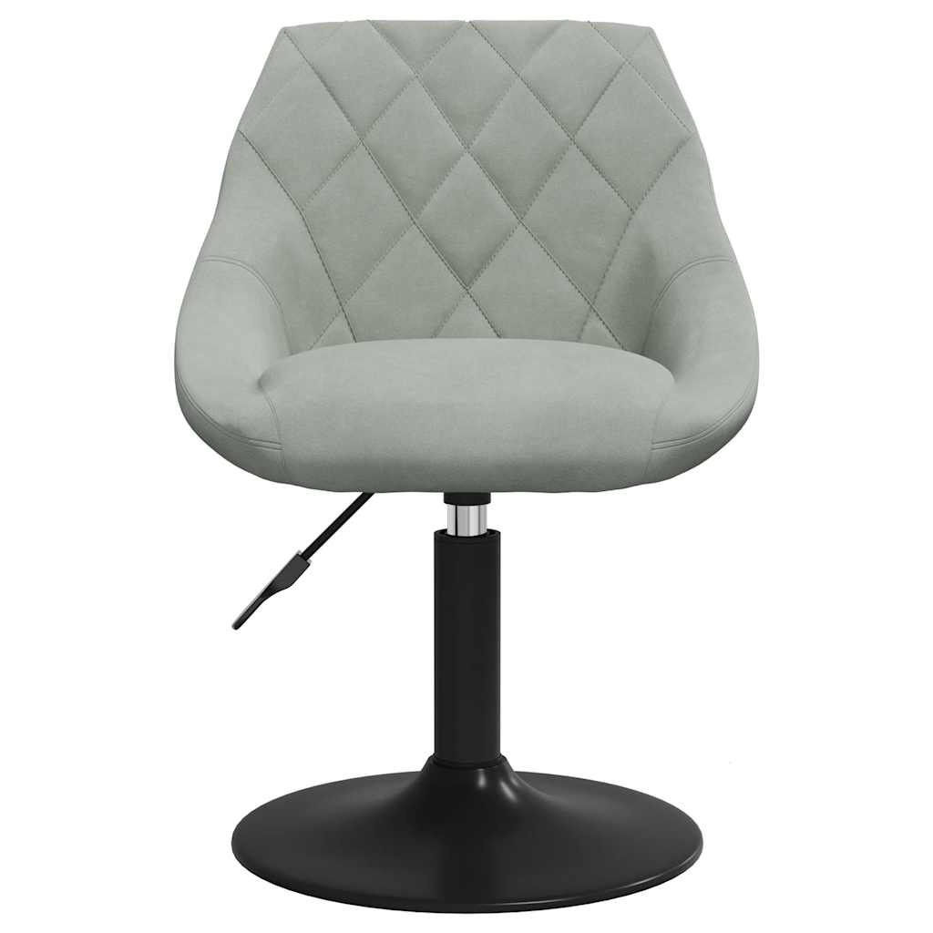 Cadeiras de jantar giratórias 2 pcs veludo cinzento-claro