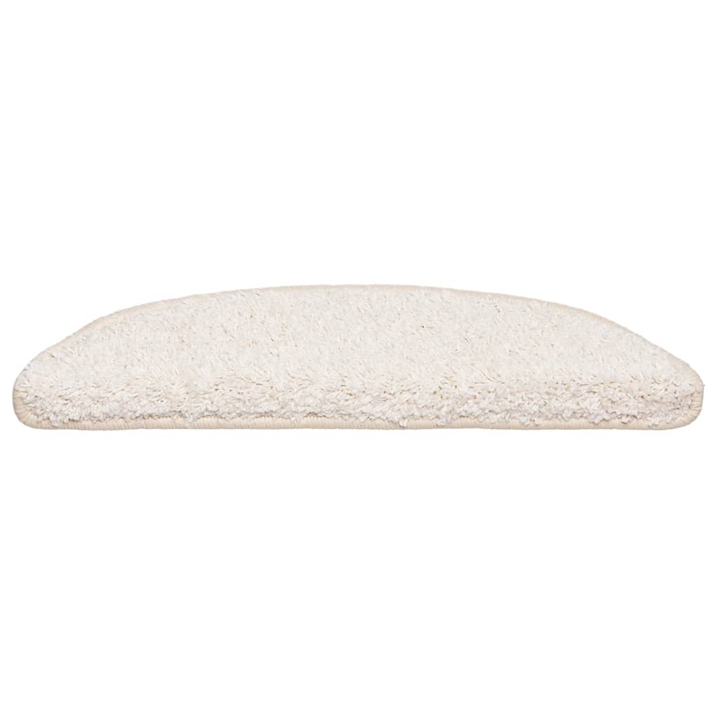 Tapetes de escada 30 peças 56x17x3 cm branco semicircular