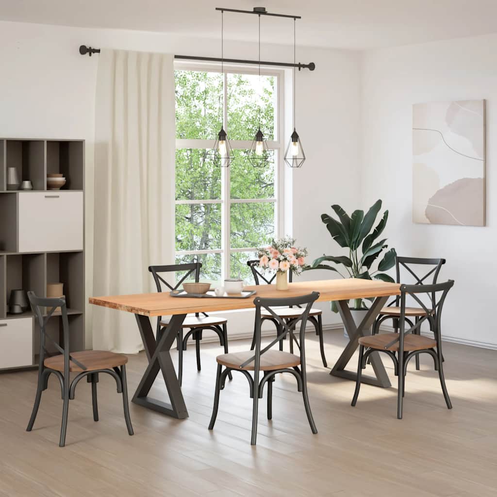 Pés para mesa de jantar 2 peças antracite 80x(72-73,3) cm aço
