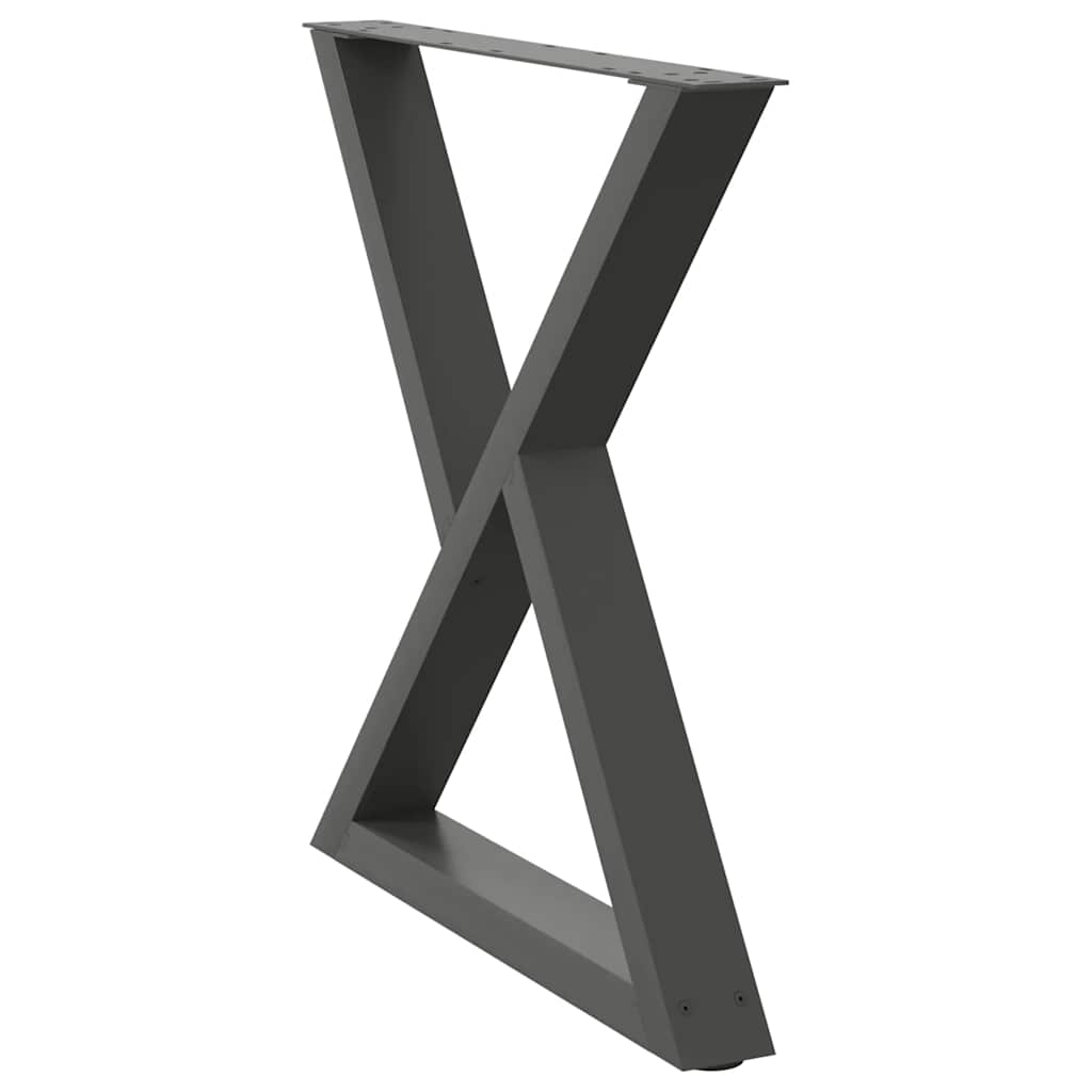 Pés para mesa de jantar 2 peças antracite 80x(72-73,3) cm aço