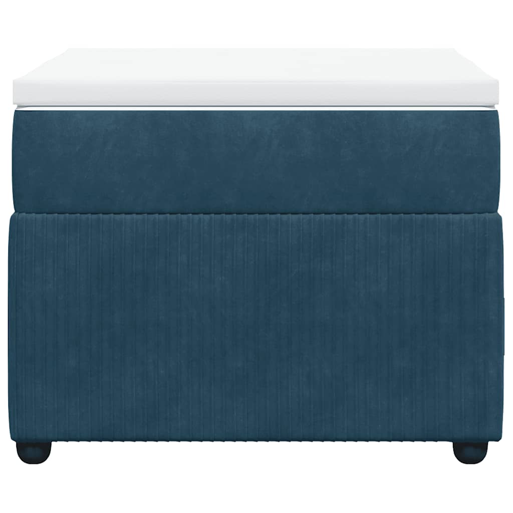 Cama com molas/colchão 90x190 cm veludo azul-escuro