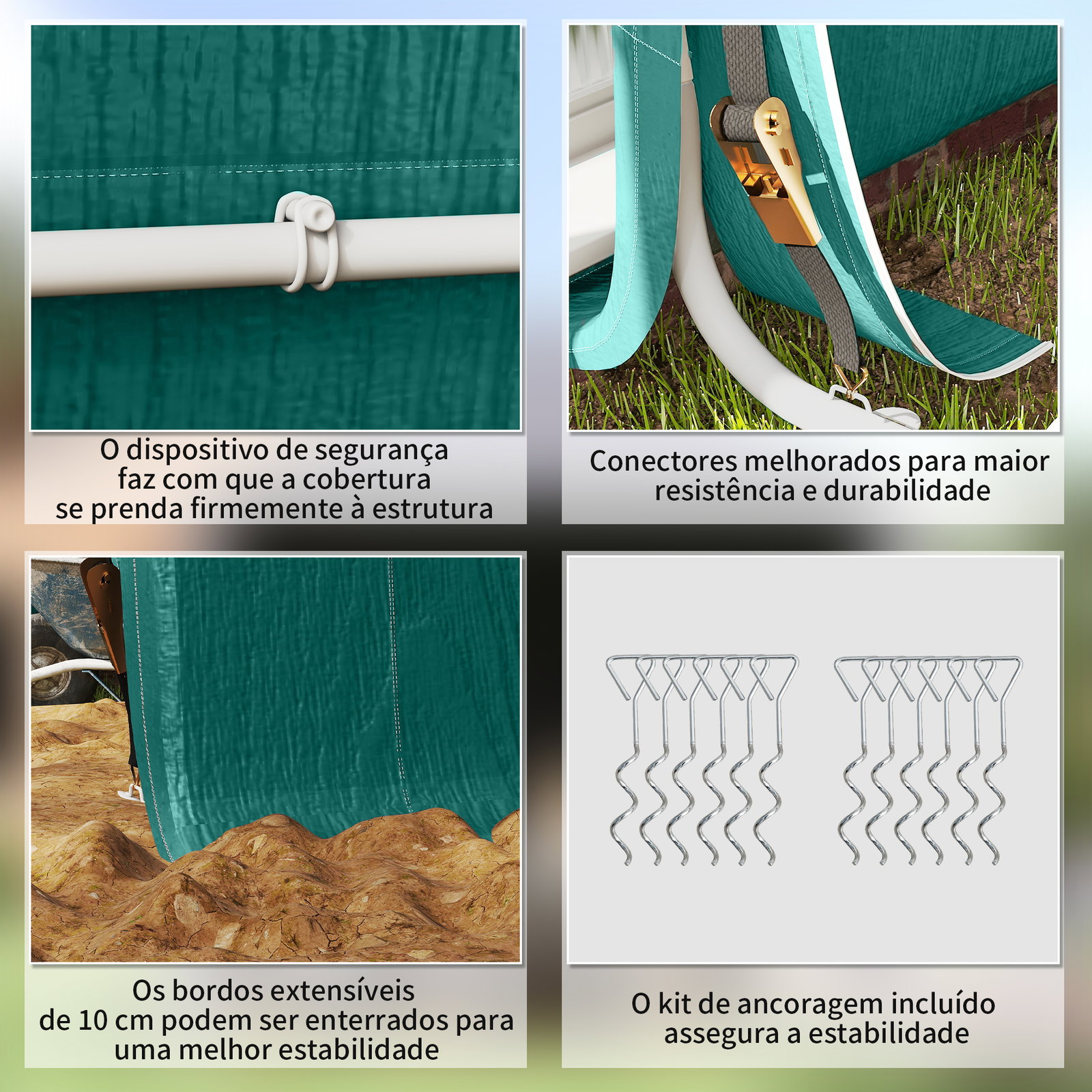 Abrigo de Exterior para Ferramentas Bicicleta 2,4x2x2,02 m Abrigo de Armazenamento com 2 Portas Anti-UV para Jardim Verde