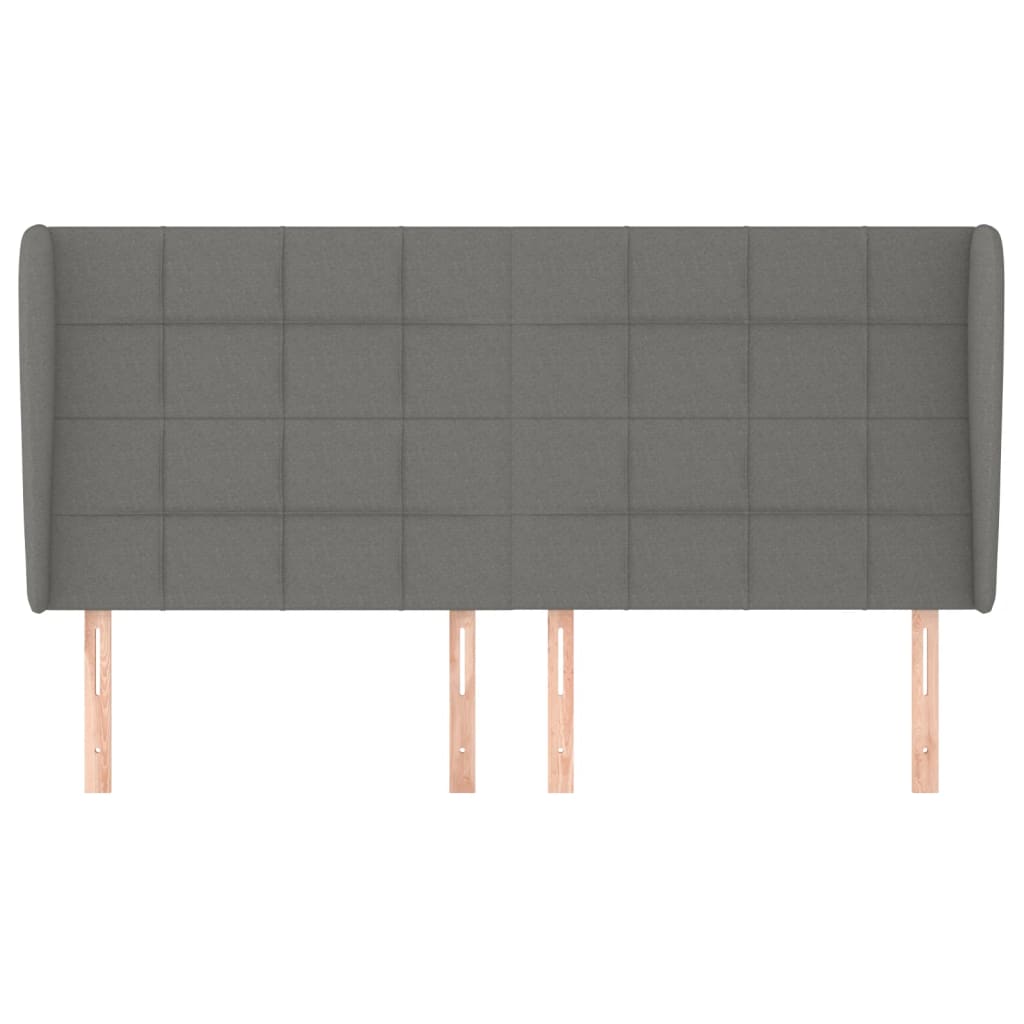 Cabeceira cama c/ abas tecido 183x23x118/128 cm cinzento-escuro