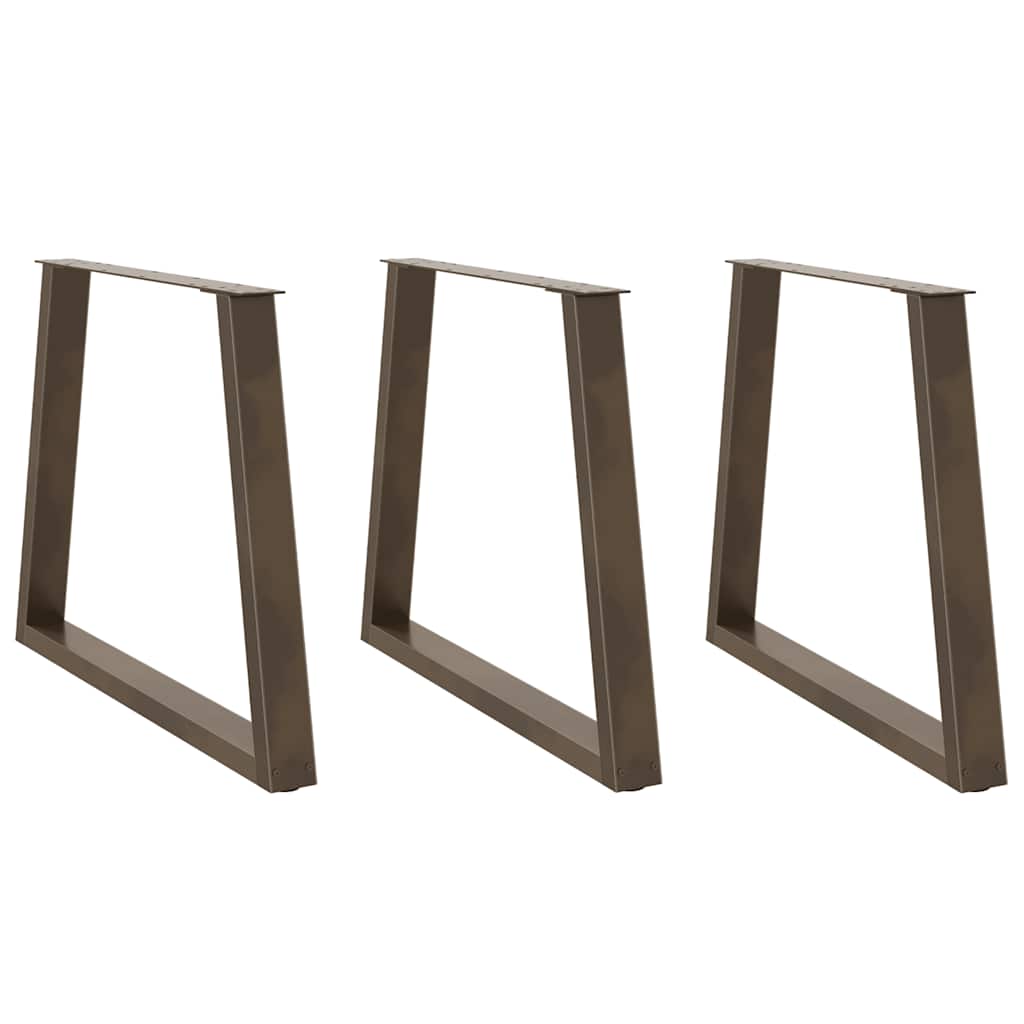 Pés para mesa de jantar em formato de v, 3 peças, aço natural, 70x(72-73,3) cm, aço