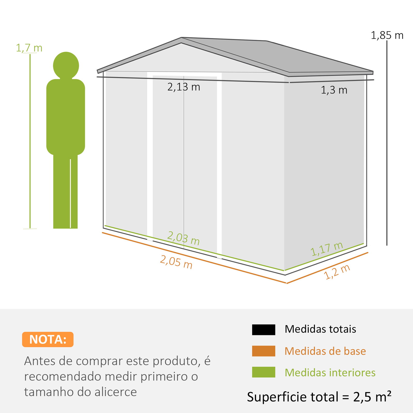 Abrigo de jardim 213x130x185 cm abrigo de jardim metálico de exterior com 2 portas deslizantes e 4 janelas marrom