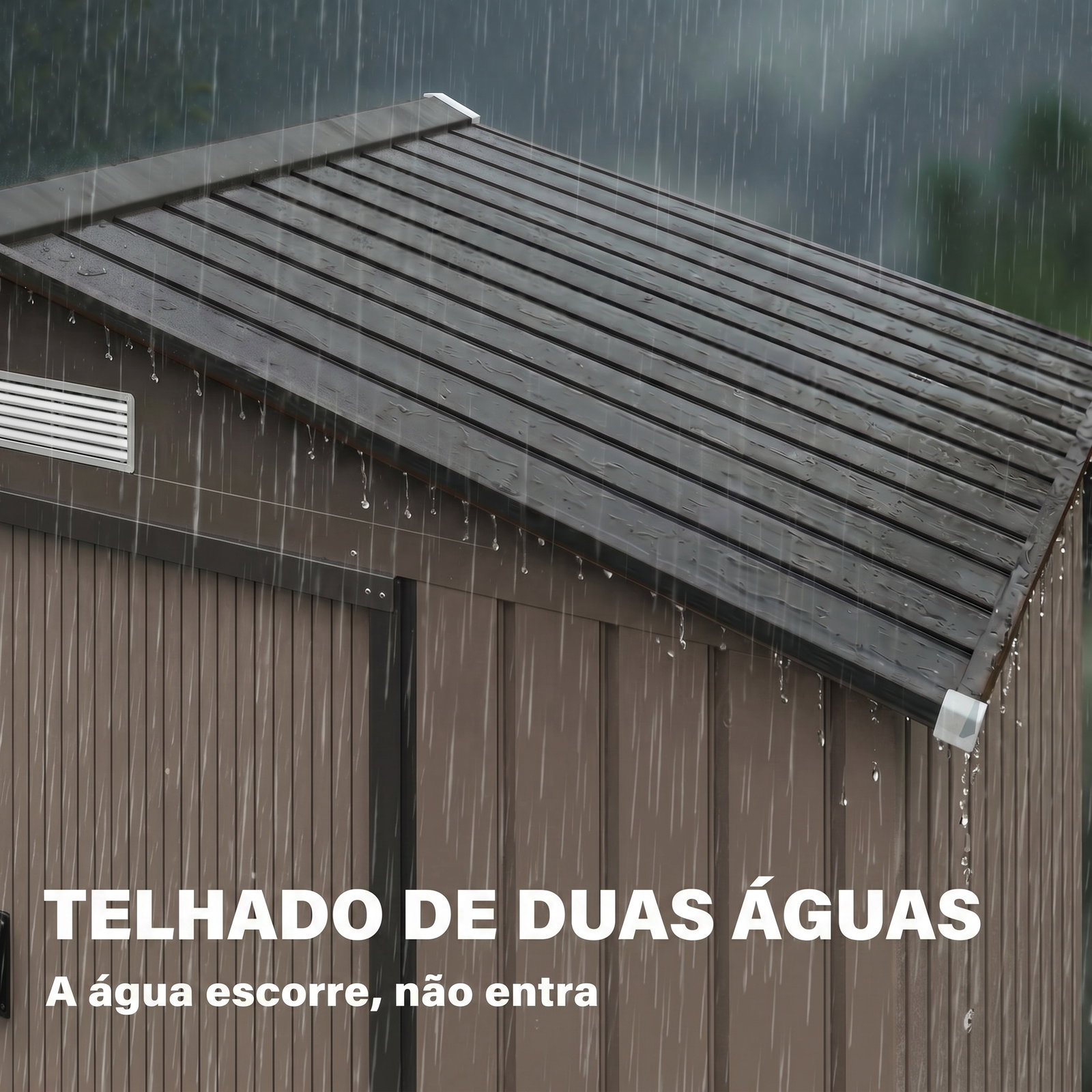 Abrigo de jardim 213x130x185 cm abrigo de jardim metálico de exterior com 2 portas deslizantes e 4 janelas marrom