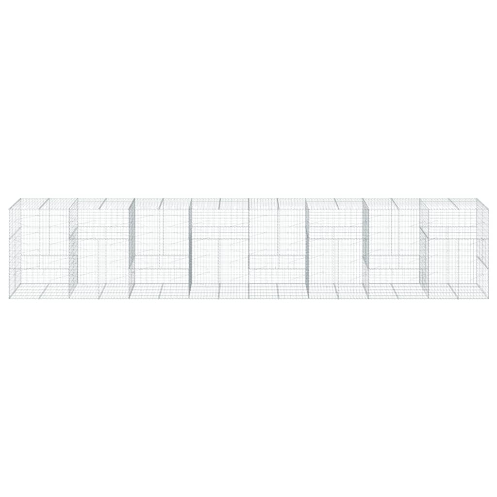 Cesto gabião com cobertura 800x100x150 cm ferro galvanizado