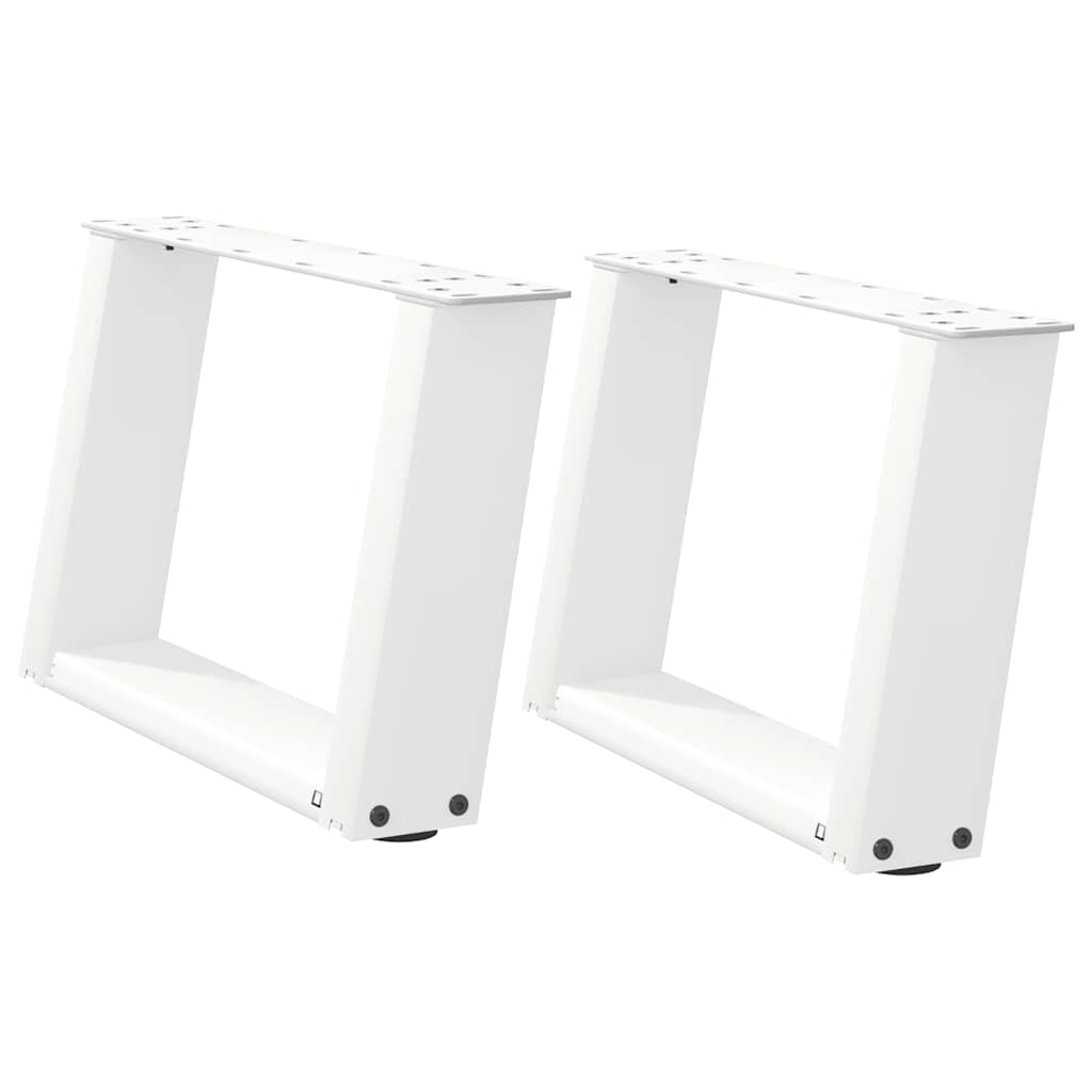 Pés para mesa de centro em formato de u, 2 peças, branco, 50x(30-31) cm, aço