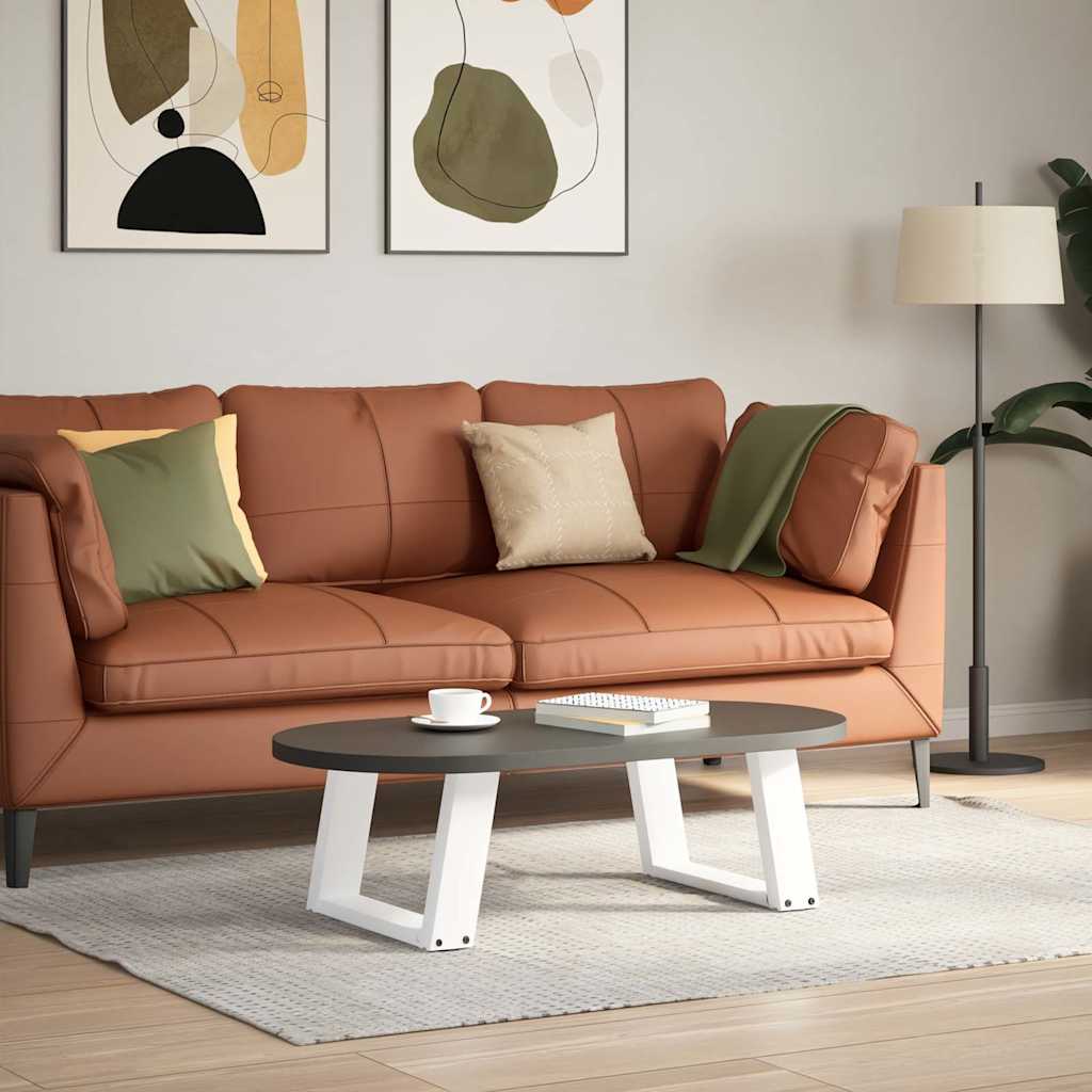 Pés para mesa de centro em formato de u, 2 peças, branco, 50x(30-31) cm, aço