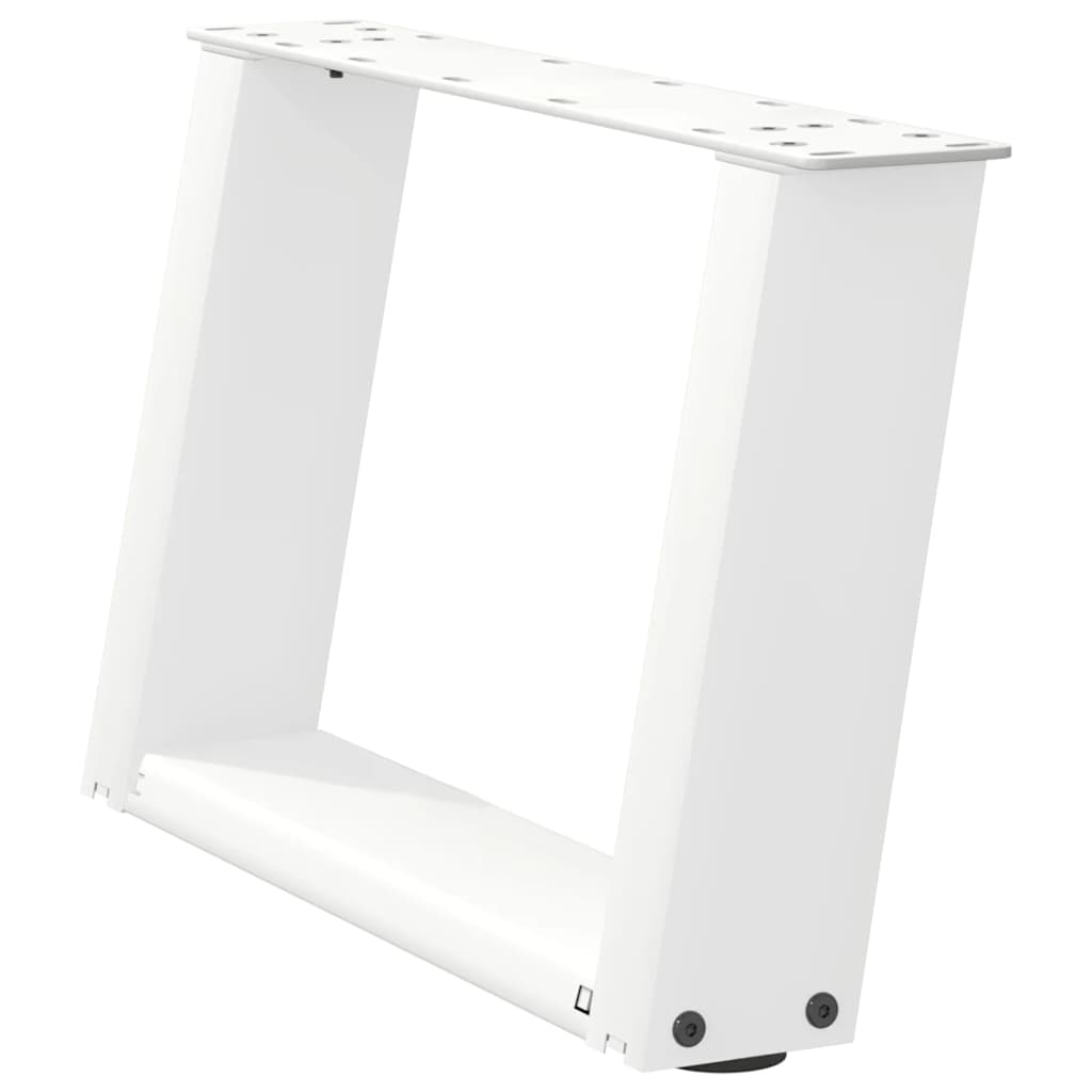 Pés para mesa de centro em formato de u, 2 peças, branco, 50x(30-31) cm, aço