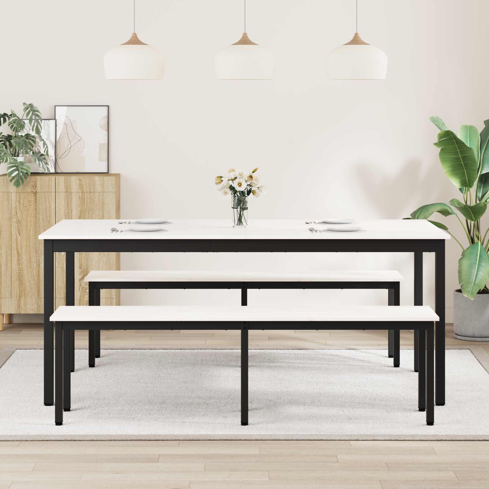 Mesa de jantar branco 180 x 90 x 75 cm