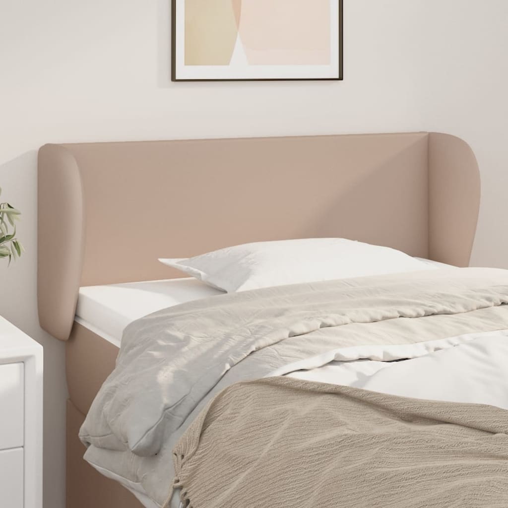 Cabeceira cama abas couro artificial 83x23x78/88 cm cappuccino