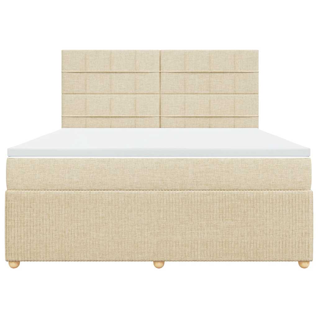 Cama com molas/colchão 180x200 cm tecido cor creme