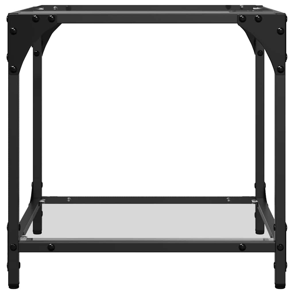 Mesas de centro c/ topo vidro transparente 2 pcs 40x40x40cm aço