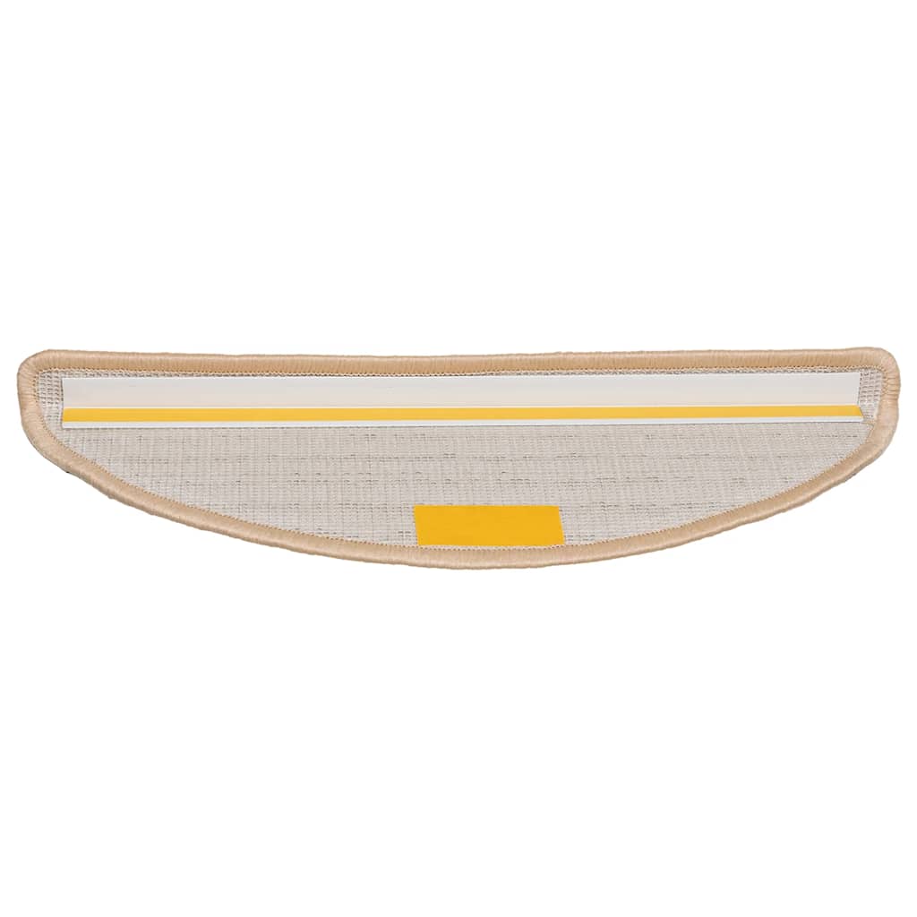 Tapetes de escada 20 peças 56x17x3 cm creme semicircular