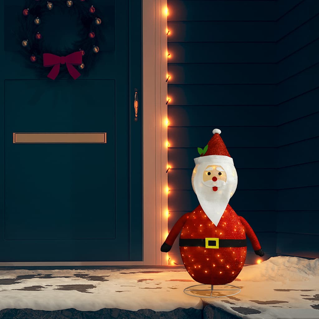 Pai natal decorativo com luzes LED tecido de luxo 90 cm