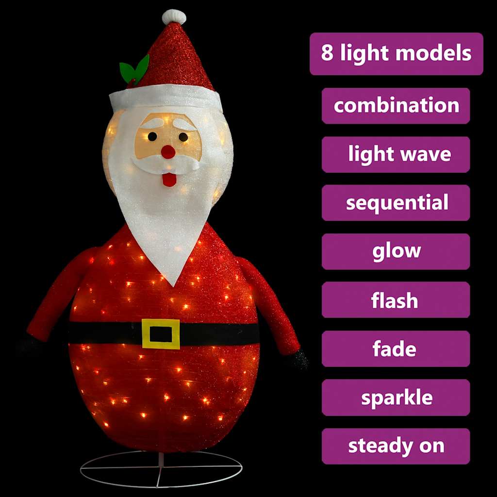 Pai natal decorativo com luzes LED tecido de luxo 90 cm