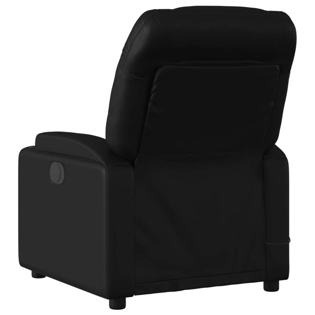 Poltrona de massagem reclinável em couro sintético preto