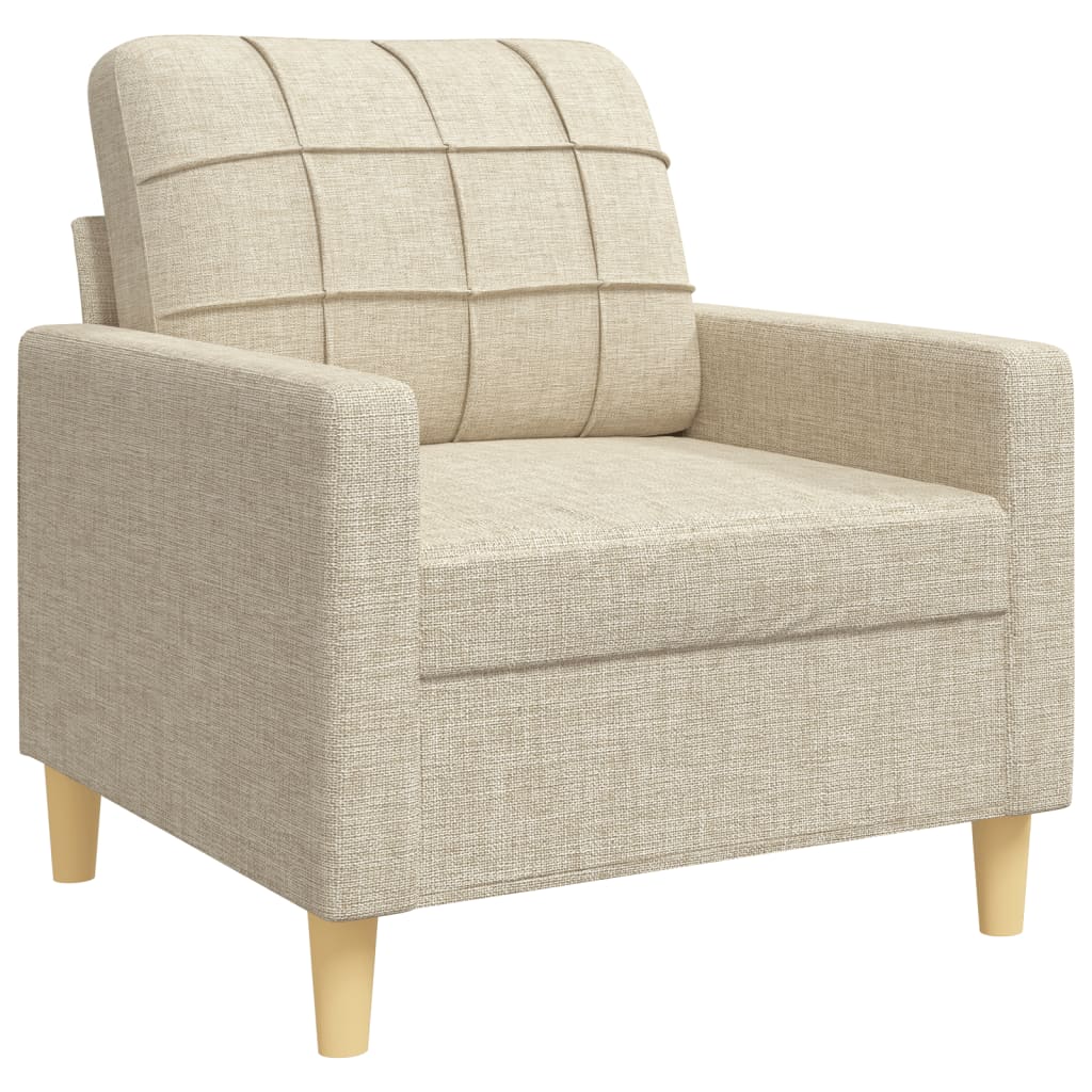 3 Pcs conjunto de sofás tecido cor creme