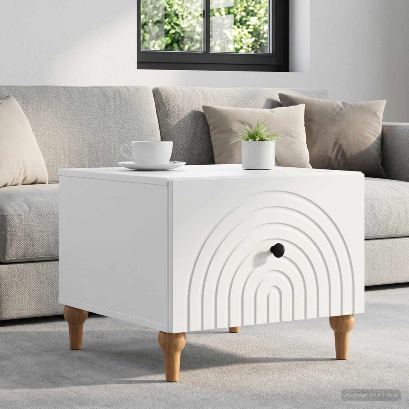 Mesa de centro branco 49 x 50 x 40 cm derivados de madeira