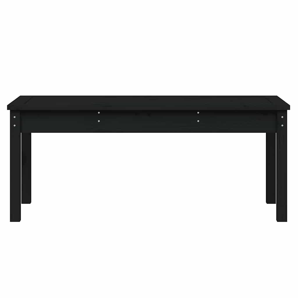 Banco de jardim 109x44x45 cm madeira de pinho maciça preto