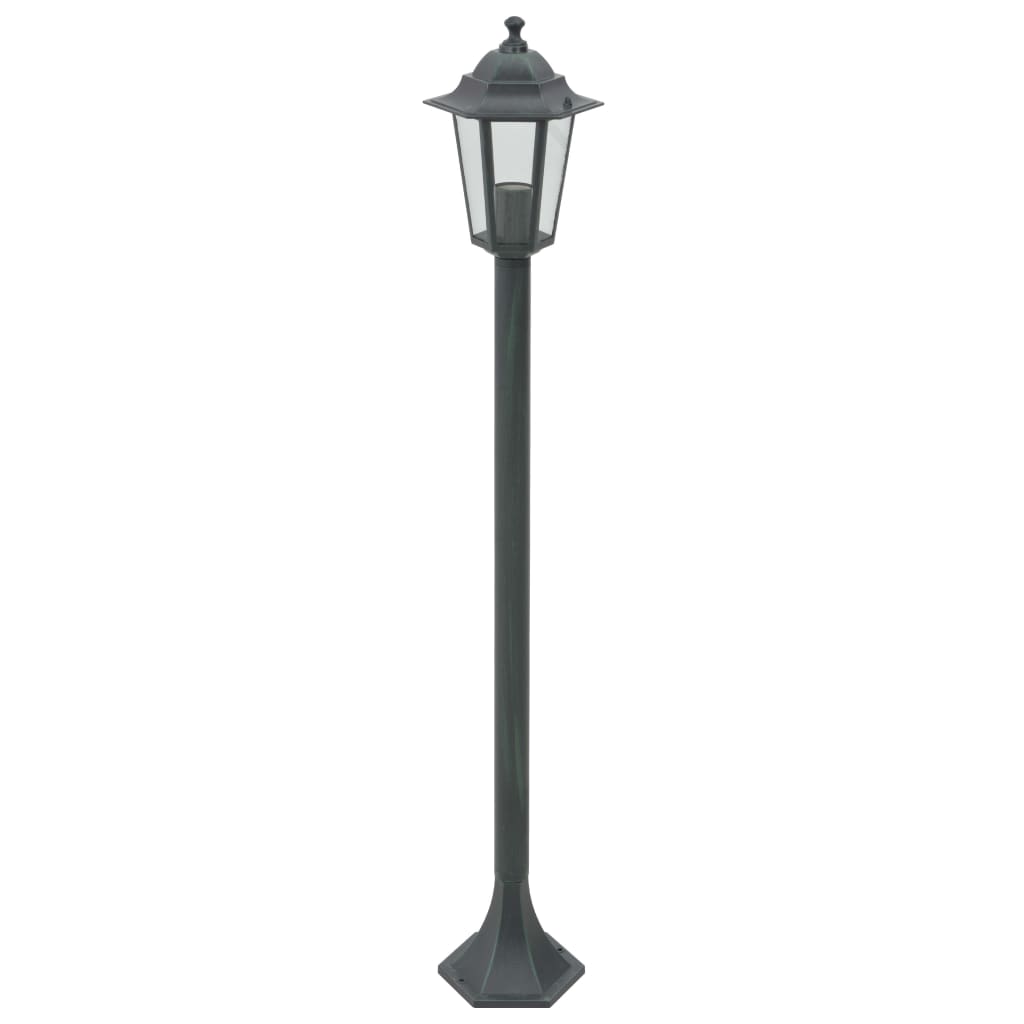 Candeeiros pé p/ jardim 6 pcs e27 110 cm alumínio verde escuro