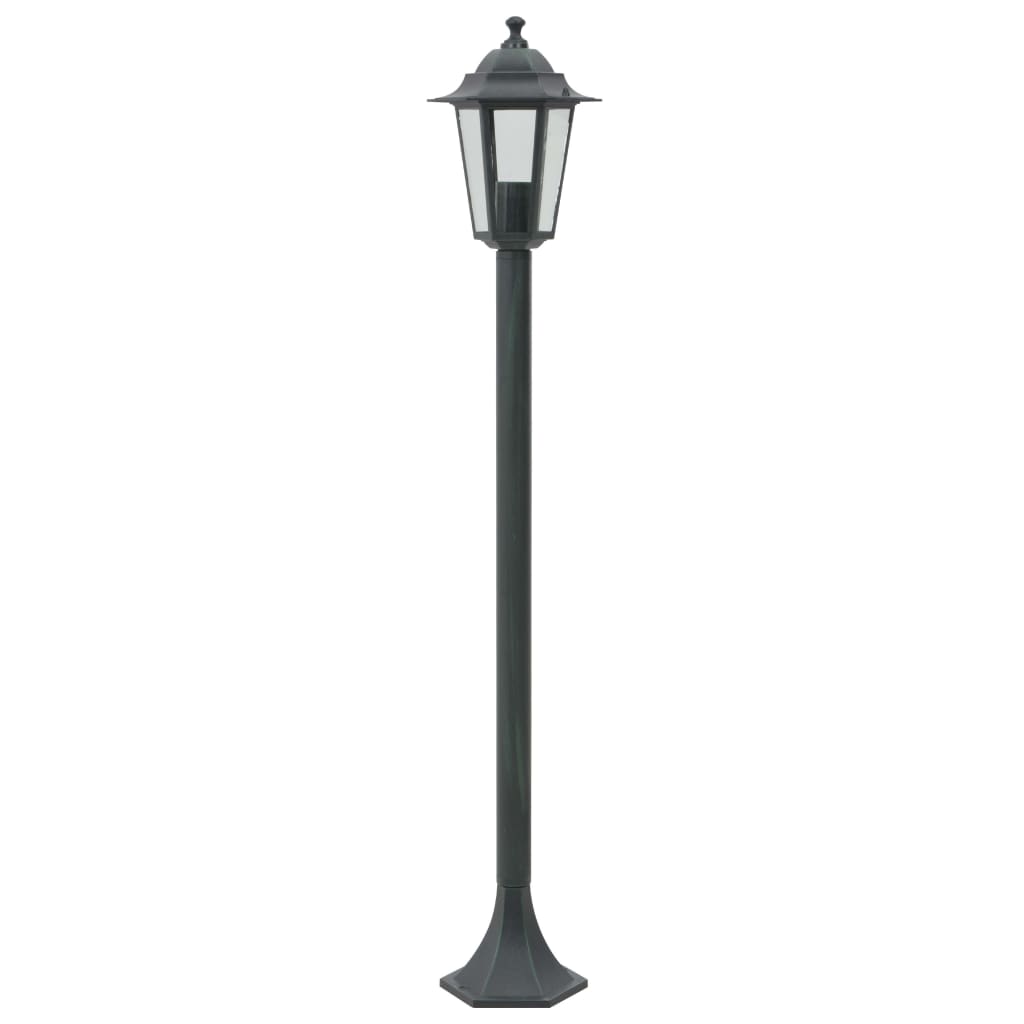 Candeeiros pé p/ jardim 6 pcs e27 110 cm alumínio verde escuro