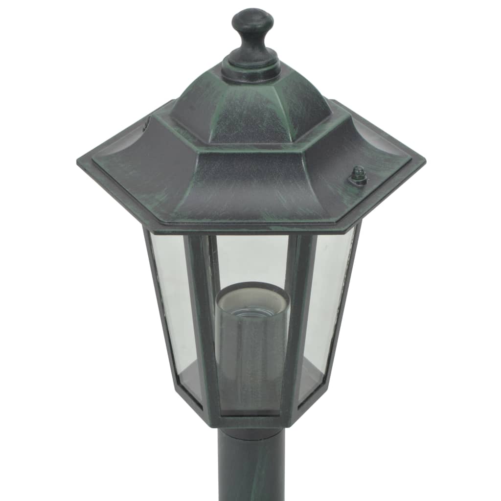 Candeeiros pé p/ jardim 6 pcs e27 110 cm alumínio verde escuro