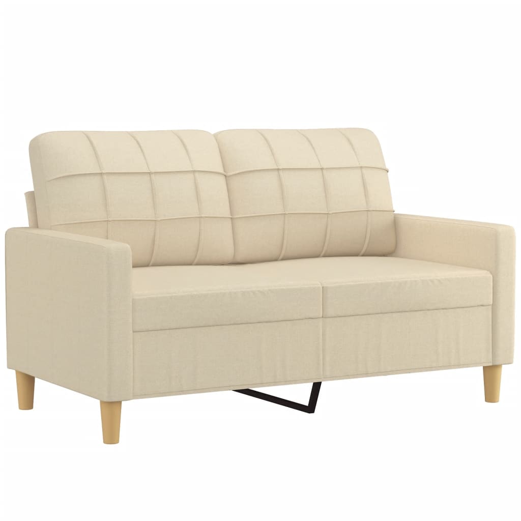 3 Pcs conjunto de sofás com almofadas tecido cor creme
