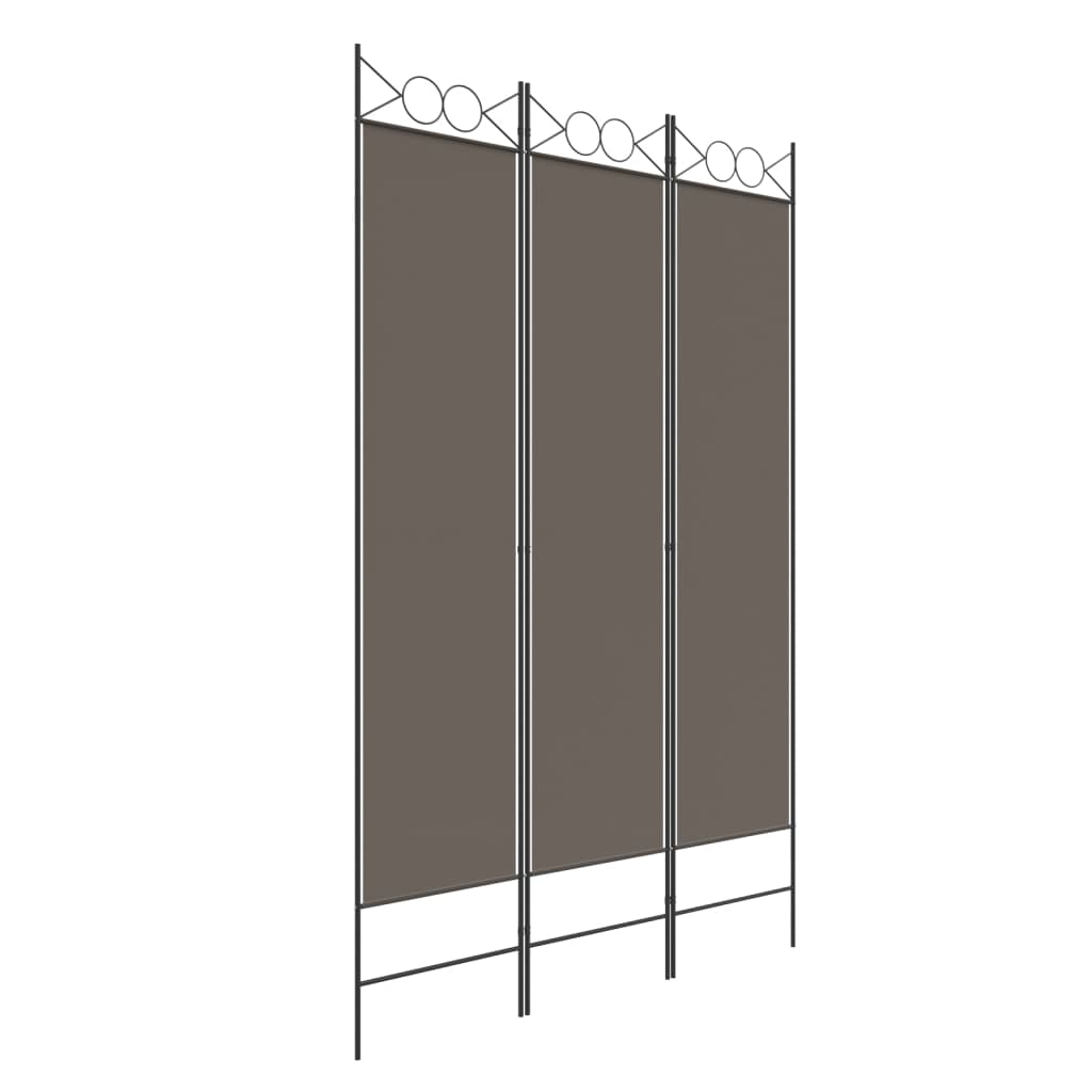 Biombo/divisória com 3 painéis 120x220 cm tecido antracite