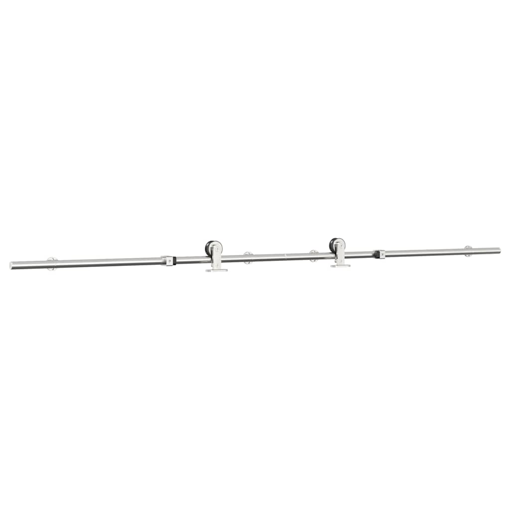 Kit ferragens p/ porta deslizante 200cm aço inoxidável prateado
