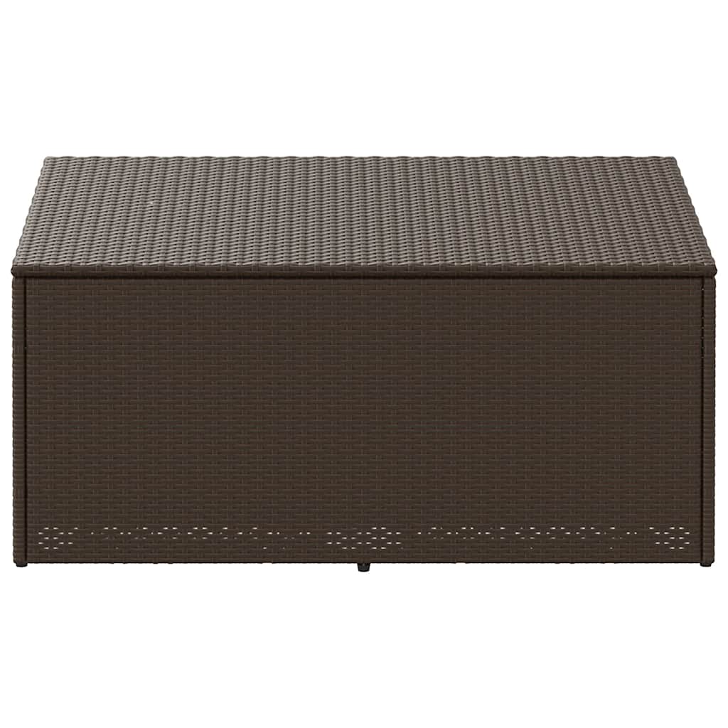 Caixa de arrumação para jardim 110x50x58 cm vime PE castanho