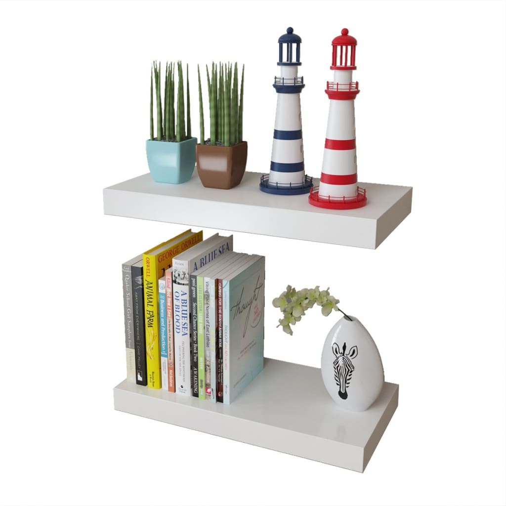 Prateleiras de parede 4 pcs branco 40 cm