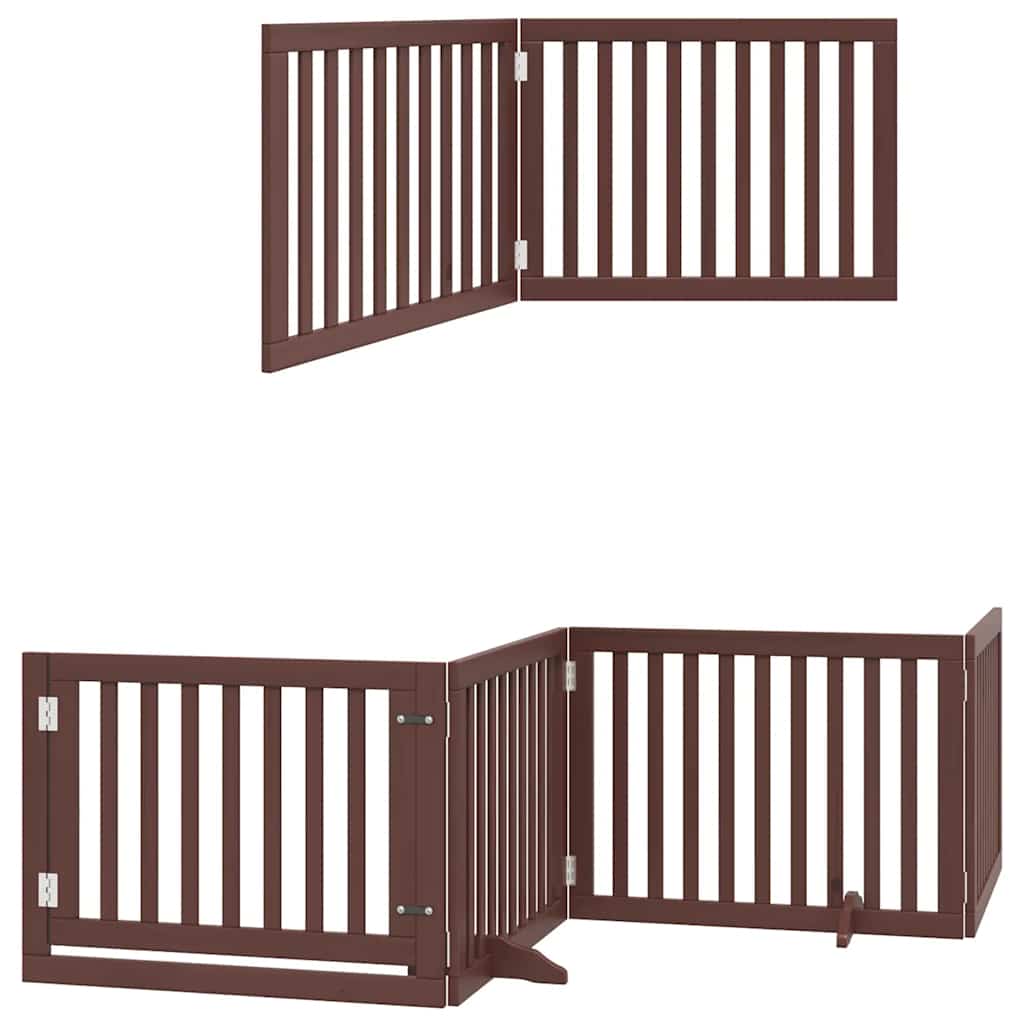 Portão cães c/ porta dobrável 10 painéis 800 cm álamo castanho