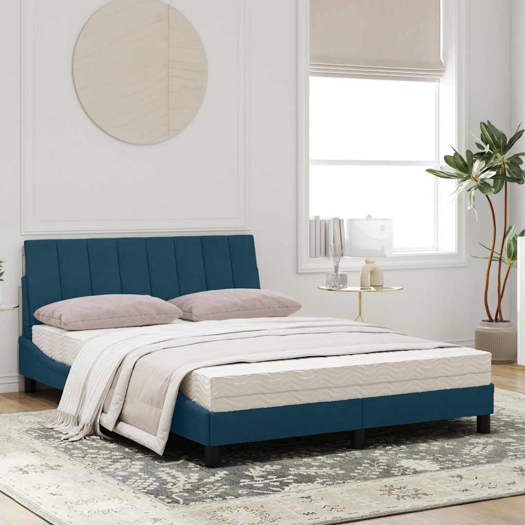 Cama com colchão hanko 120x200 cm veludo azul