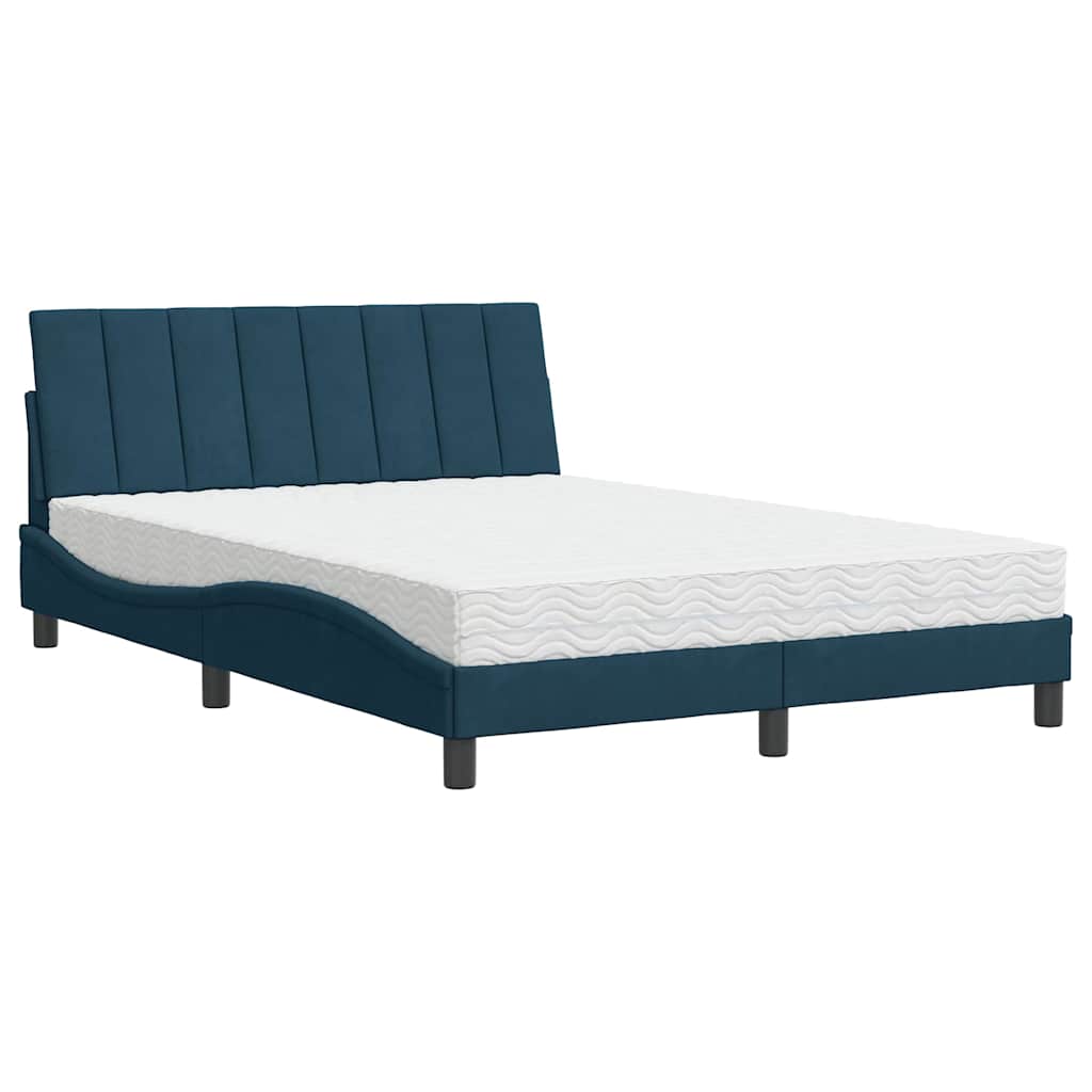 Cama com colchão hanko 120x200 cm veludo azul