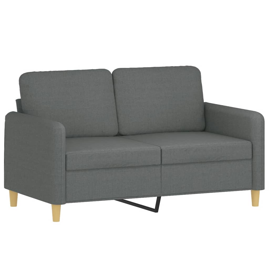 3 Pcs conjunto de sofás com almofadas tecido cinzento-escuro