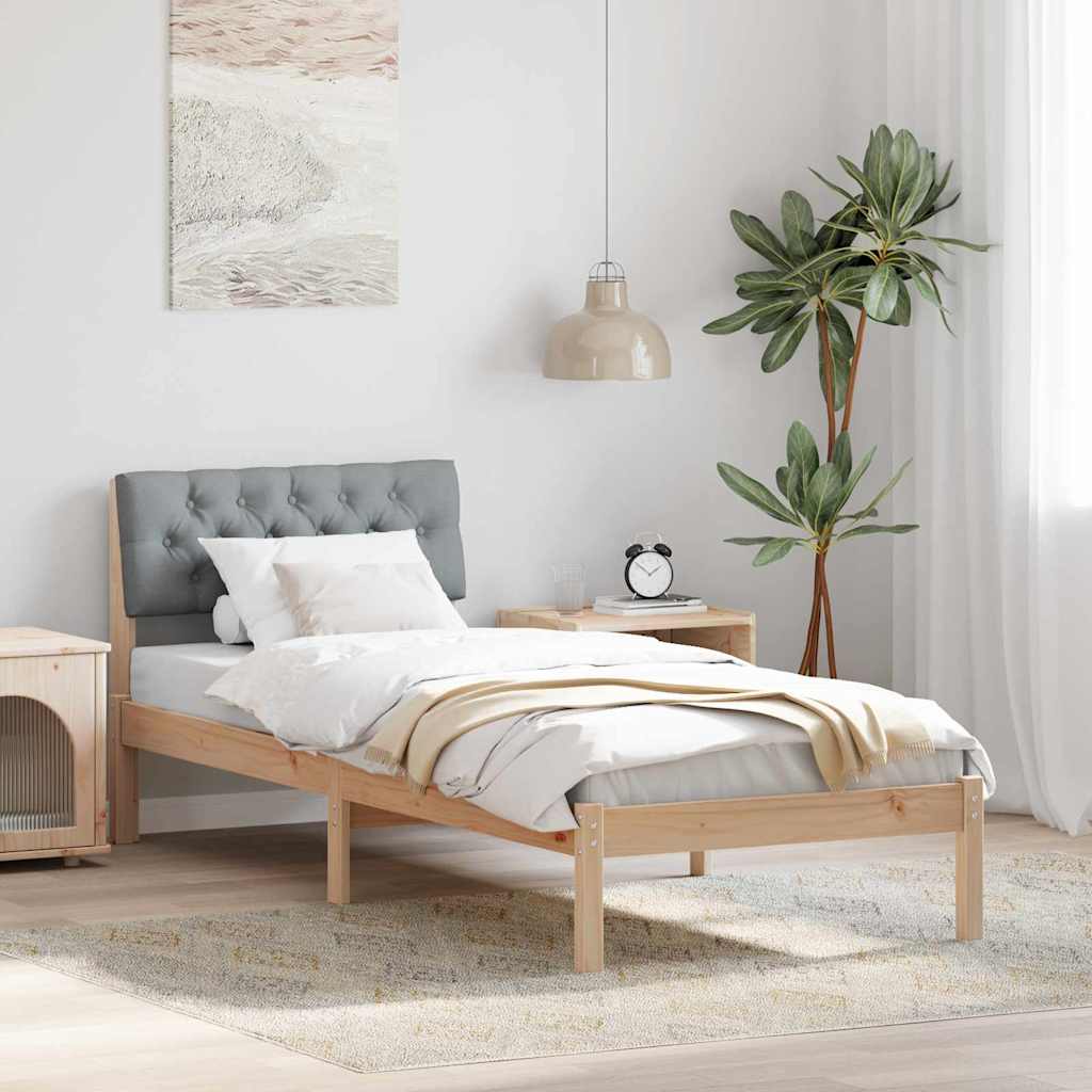 Estrutura da cama marrom e cinza claro 75 x 190 cm