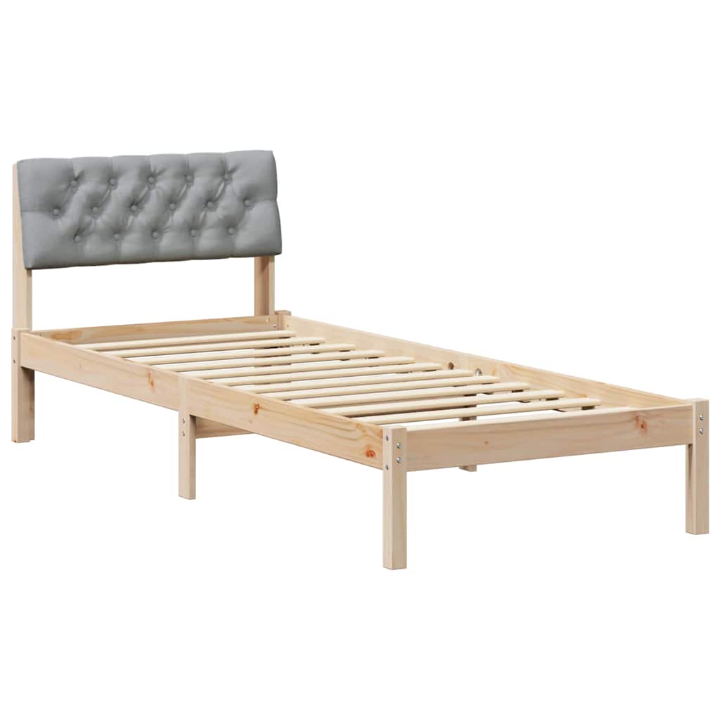 Estrutura da cama marrom e cinza claro 75 x 190 cm
