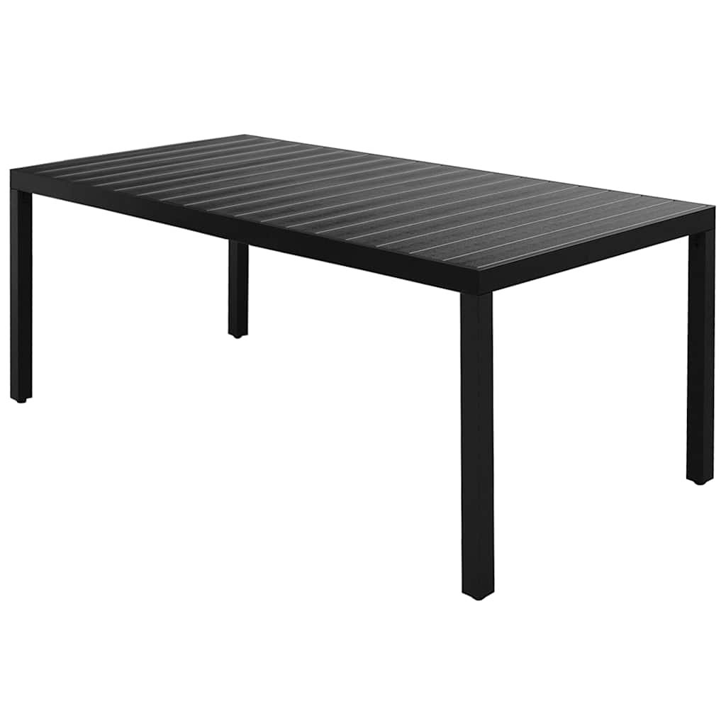 9 Pcs conjunto de jantar para jardim vime de PVC preto