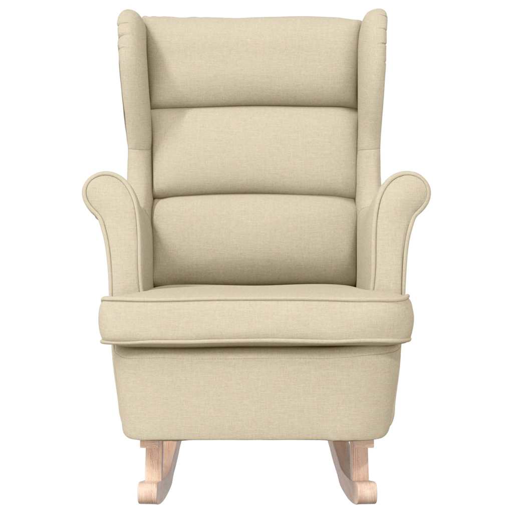 Cadeira de baloiço 74x90x102 cm tecido cor creme