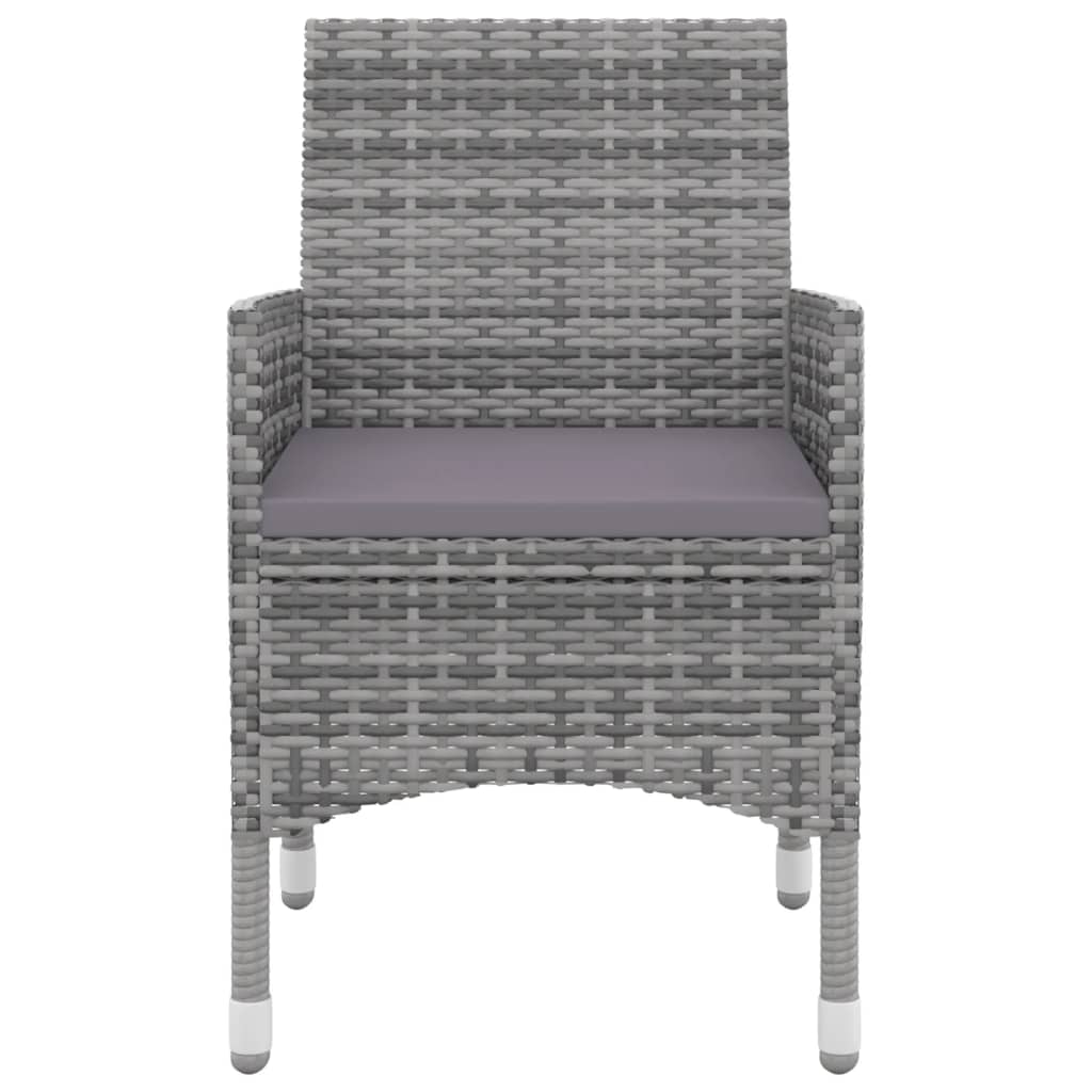 5 Pcs conjunto de jantar p/ jardim c/almofadões vime PE e vidro