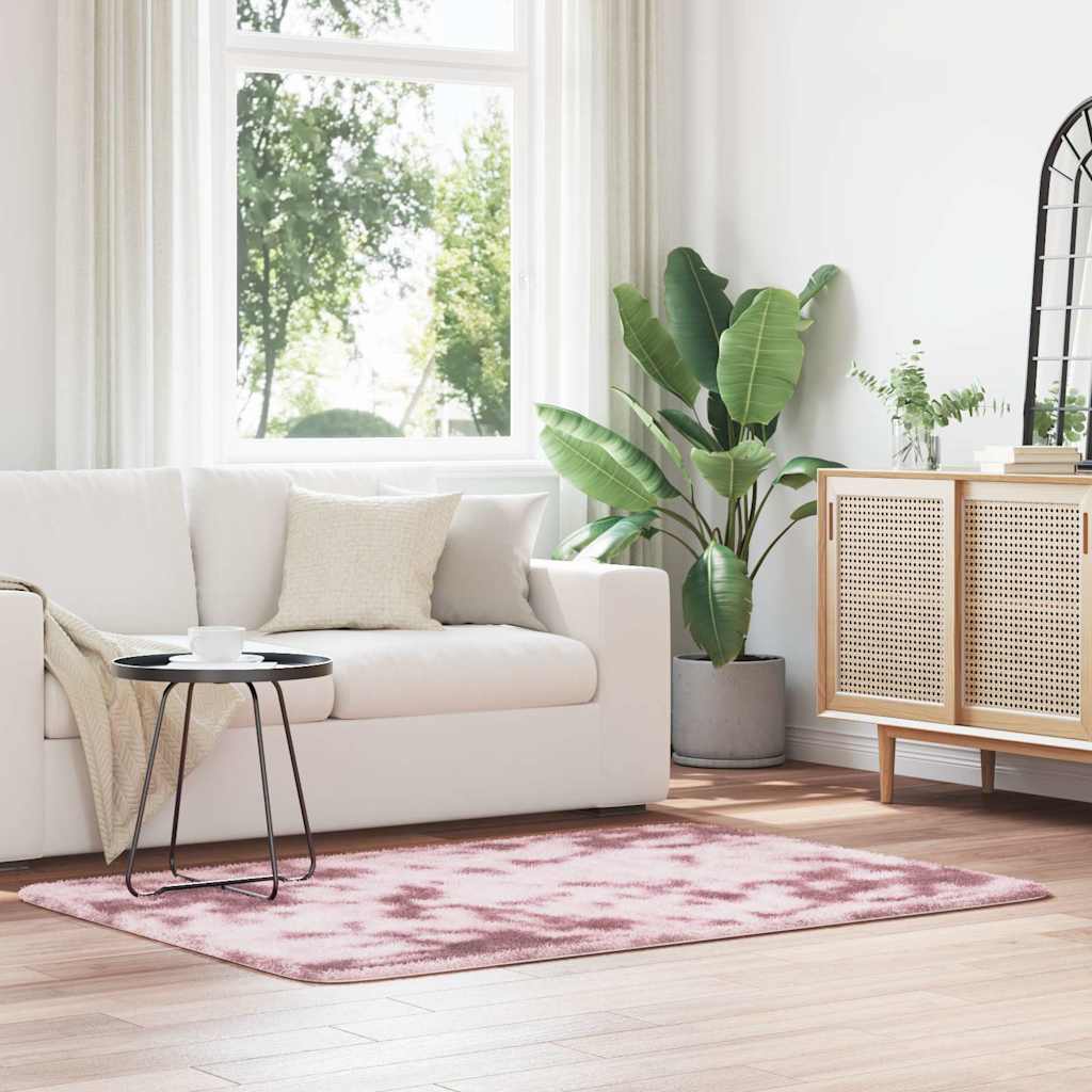 Tapete shaggy de pelo alto navarra 120x170 cm rosa empoeirado