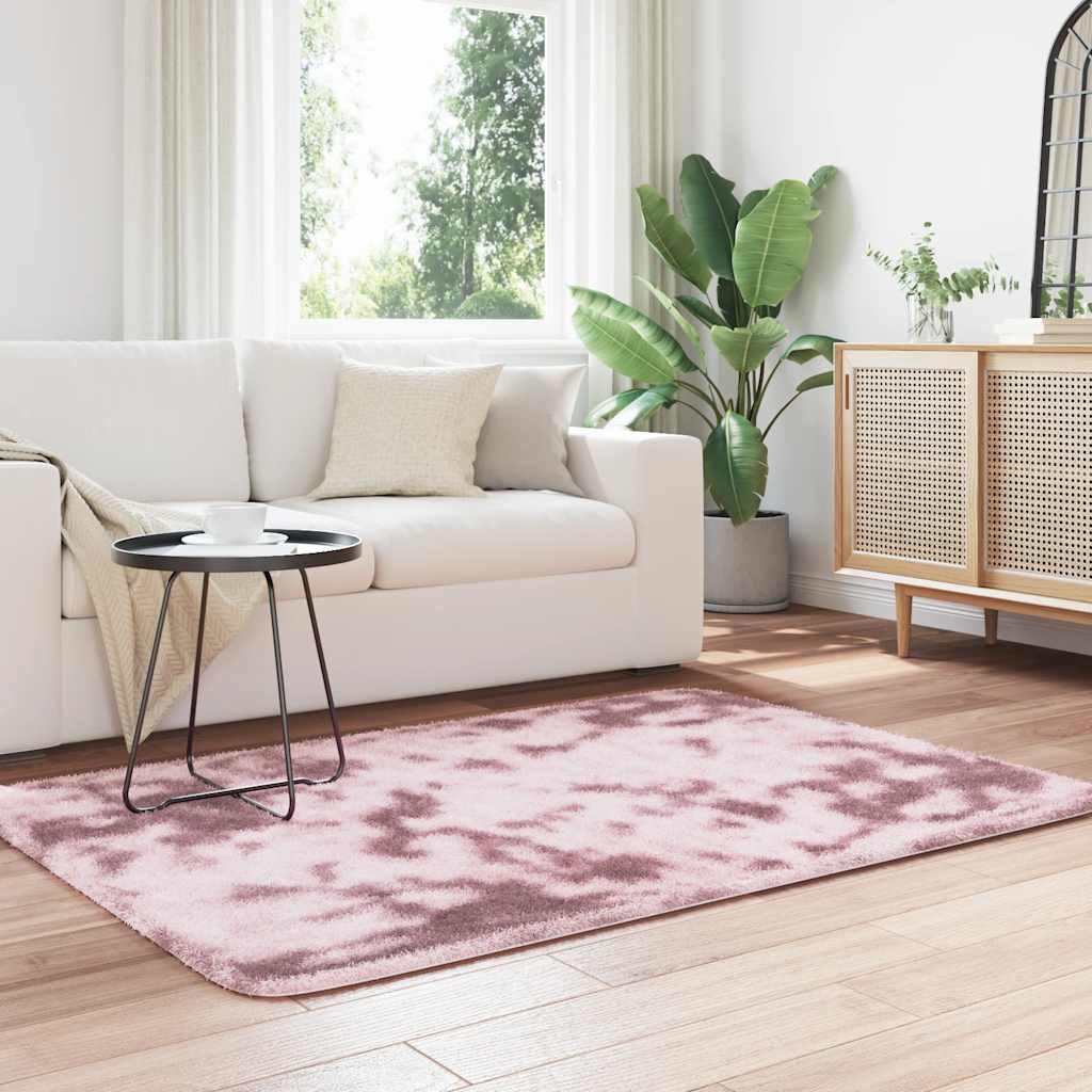 Tapete shaggy de pelo alto navarra 120x170 cm rosa empoeirado